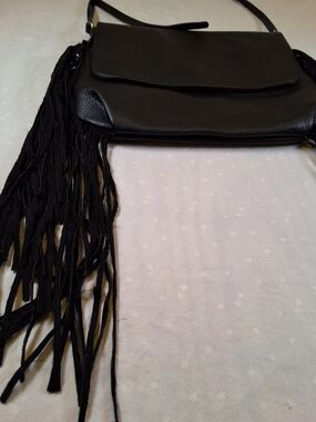 Black Fringe Crossbody Bag - Women